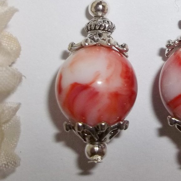 Cute Orange & White Dangle Earrings Set NWT 5514 - Picture 7 of 7